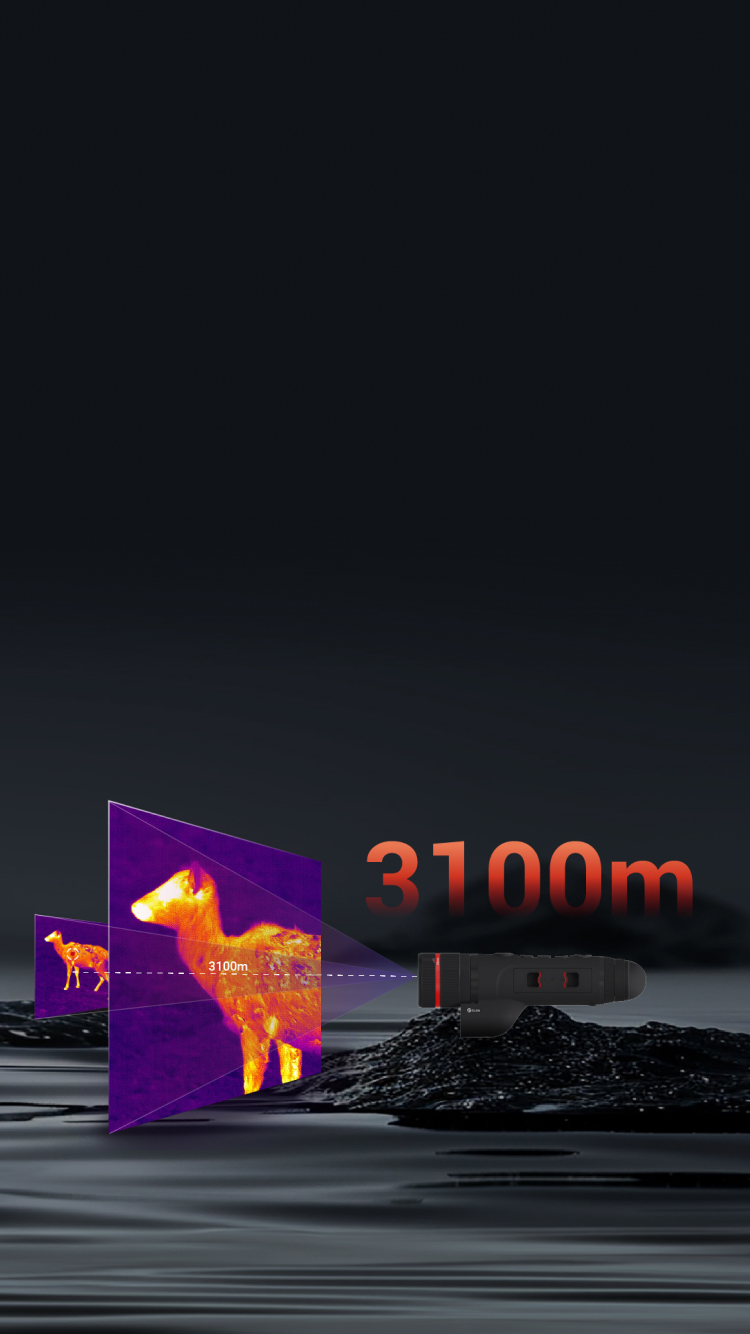 Zoom óptico de 3x, distancia de detección de hasta 3100 m