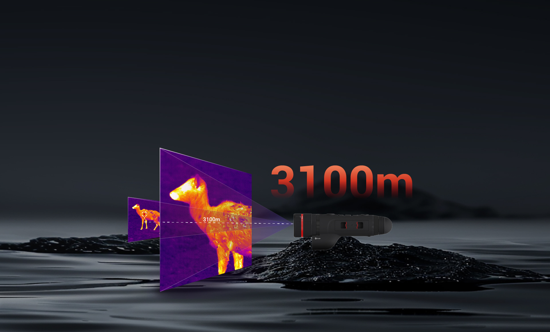 Zoom óptico de 3x, distancia de detección de hasta 3100 m